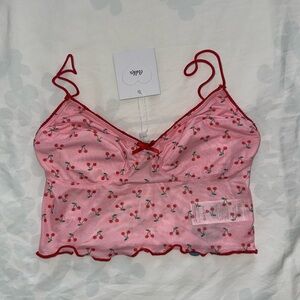 Adika Pink Cherries Crop Cami